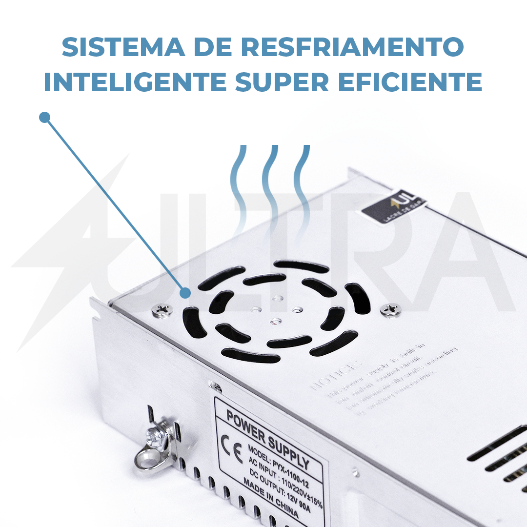 Ultra Fonte Automotiva 12V 120A Bivolt - Com Voltímetro