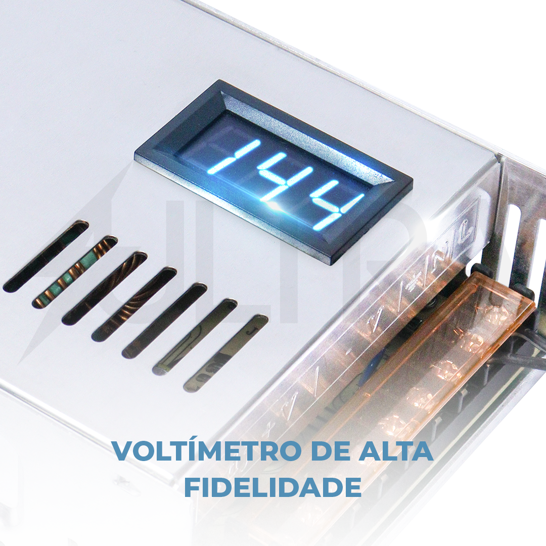 Ultra Fonte Automotiva 12V 120A Bivolt - Com Voltímetro