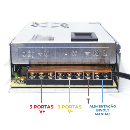 Ultra Fonte Automotiva 12V 120A Bivolt - Com Voltímetro